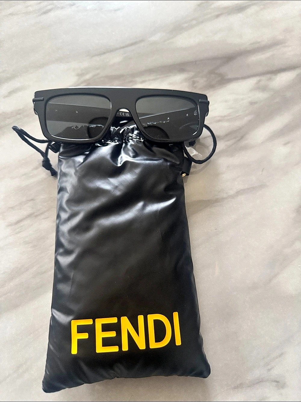Fendi Black Square-Frame Sunglasses Like New